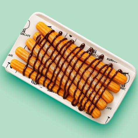 3 cupones: 12 churros bañados chocolate